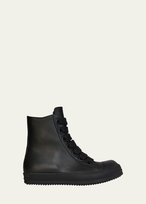 Men's Jumbo Laced Leather High-Top Sneakers