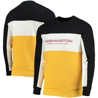 Men's Junk Food Black/Gold Washington Football Team Color Block Pullover Sweatshirt