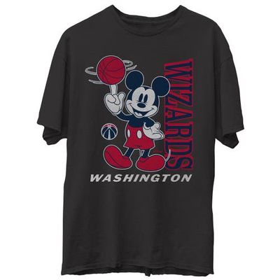 Men's Junk Food Black Washington Wizards Disney Vintage Mickey Baller T-Shirt