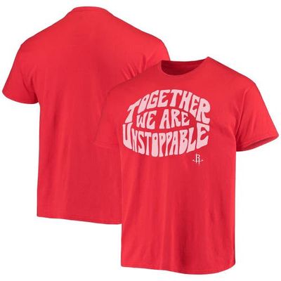Men's Junk Food Red Houston Rockets Positive Message Enzyme Washed T-Shirt