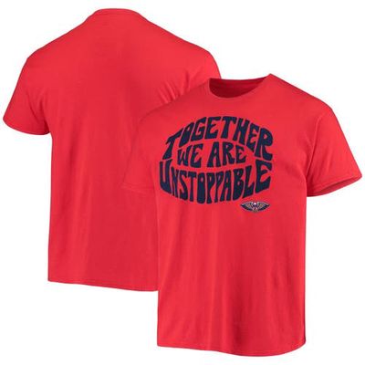 Men's Junk Food Red New Orleans Pelicans Positive Message Enzyme Washed T-Shirt