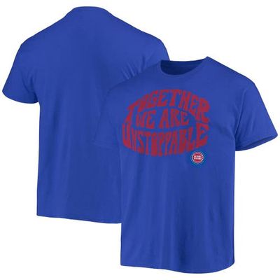 Men's Junk Food Royal Detroit Pistons Positive Message Enzyme Washed T-Shirt in Blue