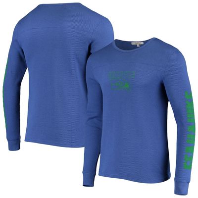 Men's Junk Food Royal Seattle Seahawks Heavyweight Thermal Long Sleeve T-Shirt