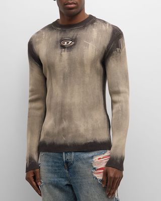 Men's K-Darin Ribbed Sweater with Distressed Effect