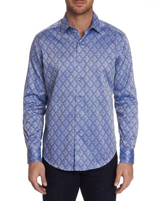 Men's Kane Graphic Satin Sport Shirt