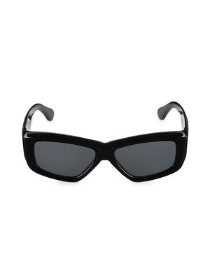 Men's Kaswara 57MM Rectangular Sunglasses - Black