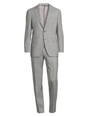 Men's Kei Wool Single-Breasted Suit - Light Grey - Size 44