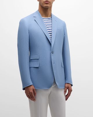Men's Kent Hand-Tailored Silk and Fine Linen Jacket