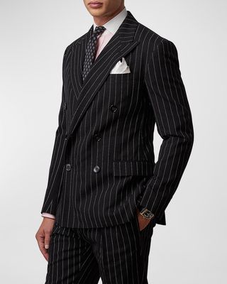 Men's Kent Hand-Tailored Striped Suit Jacket