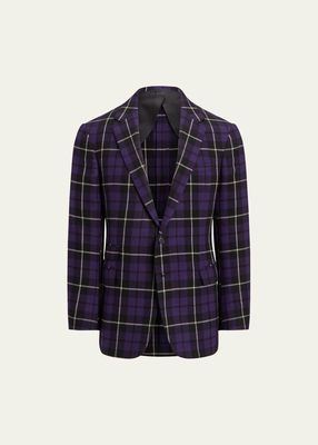 Men's Kent Handmade Plaid Cashmere Suit Jacket