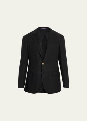 Men's Kent Single-Button Linen Dobby Blazer