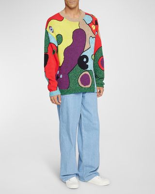 Men's Kenzoo Multicolor Intarsia Sweater
