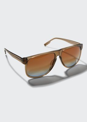 Men's Keyhole-Bridge Rectangle Sunglasses
