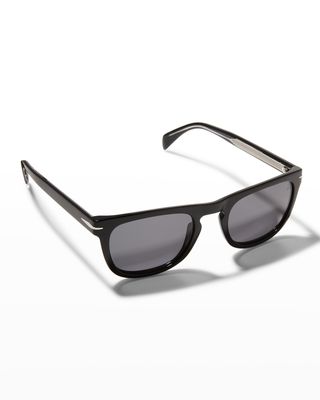 Men's Keyhole-Bridge Square Sunglasses