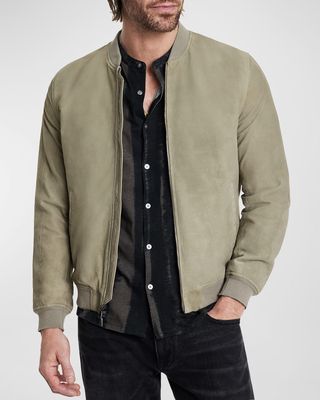 Men's Khai Suede Bomber Jacket