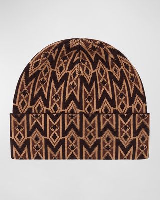 Men's Kiko Jacquard-Monogram Beanie Hat