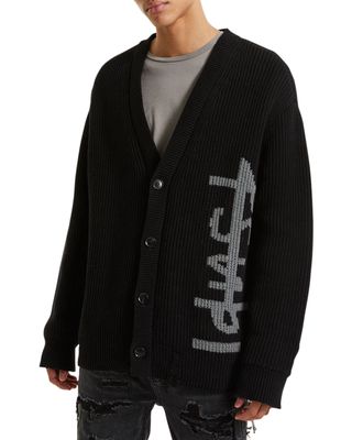 Men's Kinetic Relaxed-Fit Logo Cardigan Sweater