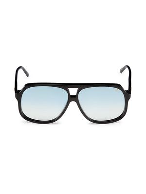 Men's King Size 60MM Aviator Sunglasses - Black - Black
