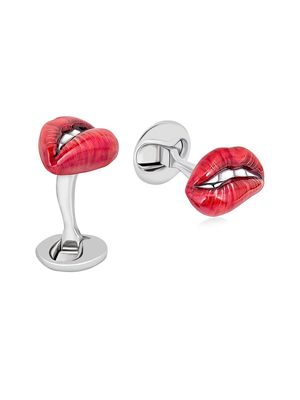 Men's Kiss And Make Up Sterling Silver Cufflinks - Silver - Silver