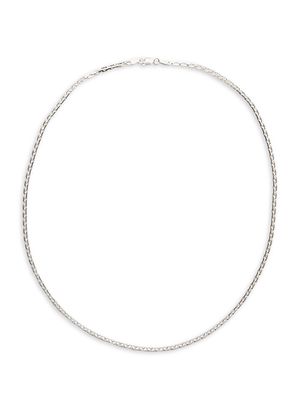 Men's Knife-Edge Sterling Silver Link Chain Necklace - Silver - Size 22 - Silver - Size 22