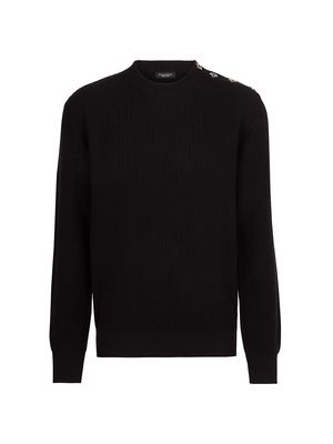 Men's Knit Crewneck Sweater - Black - Size 46