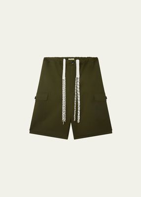 Men's Knit-Drawstring Long Shorts