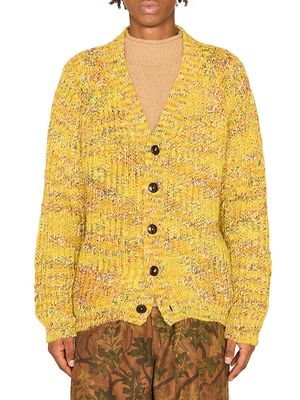 Men's Kurt Melange-Knit Caridgan - Yellow Multi - Size Small