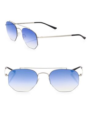 Men's Kyme 52MM Hexagon Sunglasses - Silver Blue
