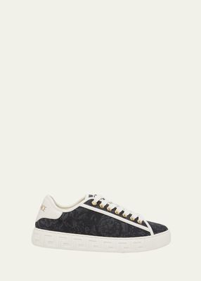 Men's La Greca Baroque Canvas Low-Top Sneakers