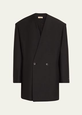 Men's Lapelless Oversized Blazer