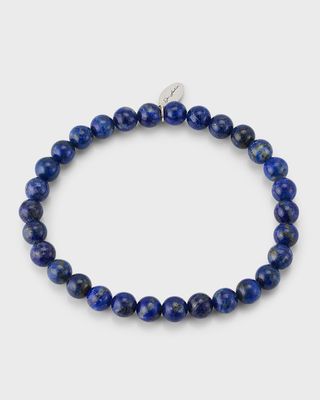Men's Lapis Lazuli Beaded Stretch Bracelet