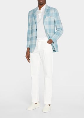 Men's Large Plaid Cashmere-Silk Blazer