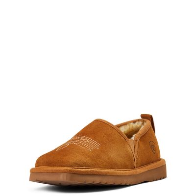 Men's Lasso Square Toe Slipper Casual Shoes in Chestnut