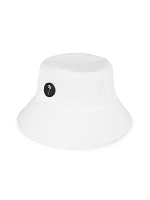 Men's Lazy Palm Bucket Hat - White Black - Size Small