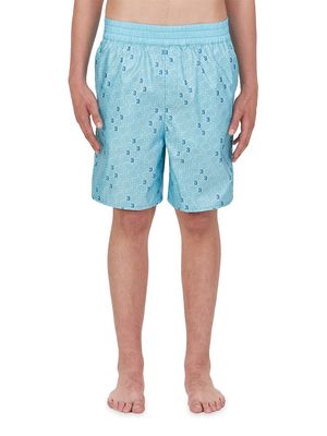 Men's Le Noeud Infini Monogram Swim Shorts - Sky Blue - Size Large