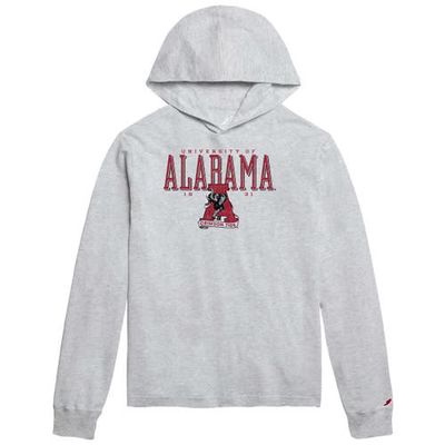 Men's League Collegiate Wear Ash Alabama Crimson Tide Team Stack Tumble Long Sleeve Hooded T-Shirt