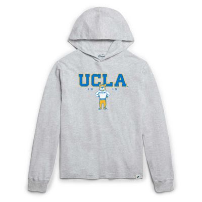Men's League Collegiate Wear Ash UCLA Bruins Team Stack Tumble Long Sleeve Hooded T-Shirt