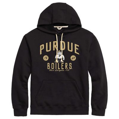 Men's League Collegiate Wear Black Purdue Boilermakers Bendy Arch Essential Pullover Hoodie