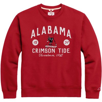 Men's League Collegiate Wear Crimson Alabama Crimson Tide Bendy Arch Essential Pullover Sweatshirt