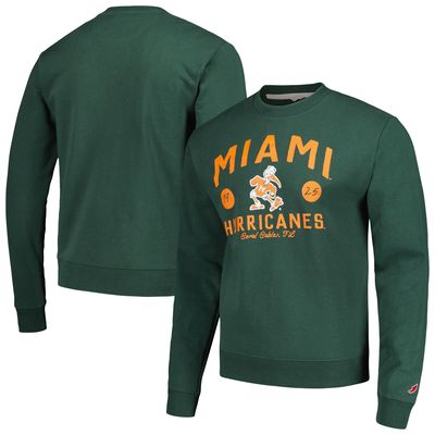 Men's League Collegiate Wear Green Miami Hurricanes Bendy Arch Essential Pullover Sweatshirt