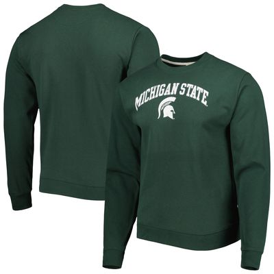 Men's League Collegiate Wear Green Michigan State Spartans 1965 Arch Essential Lightweight Pullover Sweatshirt