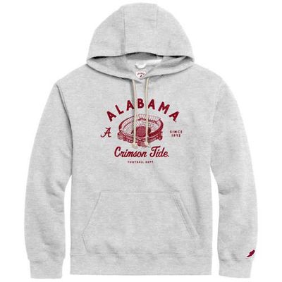 Men's League Collegiate Wear Heather Gray Alabama Crimson Tide Stadium Essential Pullover Hoodie