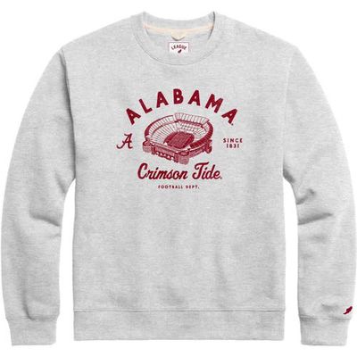 Men's League Collegiate Wear Heather Gray Alabama Crimson Tide Stadium Essential Pullover Sweatshirt