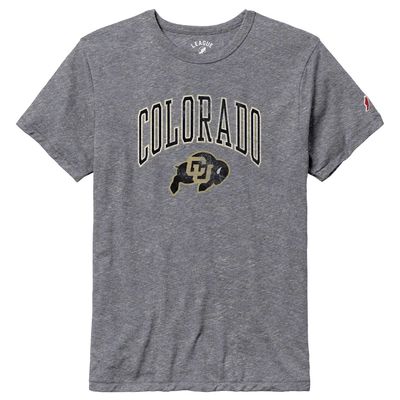 Men's League Collegiate Wear Heather Gray Colorado Buffaloes Tall Arch Victory Falls Tri-Blend T-Shirt