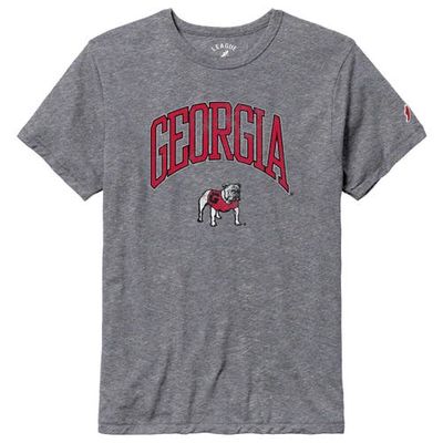 Men's League Collegiate Wear Heather Gray Georgia Bulldogs Tall Arch Victory Falls Tri-Blend T-Shirt