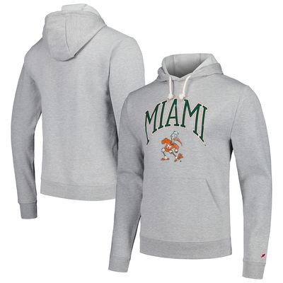 Men's League Collegiate Wear Heather Gray Miami Hurricanes Tall Arch Essential Pullover Hoodie