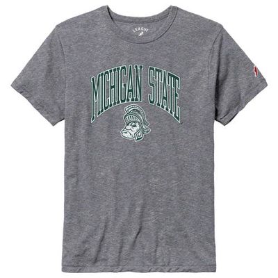 Men's League Collegiate Wear Heather Gray Michigan State Spartans Tall Arch Victory Falls Tri-Blend T-Shirt