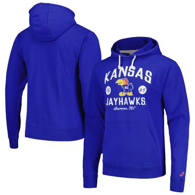 Men's League Collegiate Wear Royal Kansas Jayhawks Bendy Arch Essential Pullover Hoodie