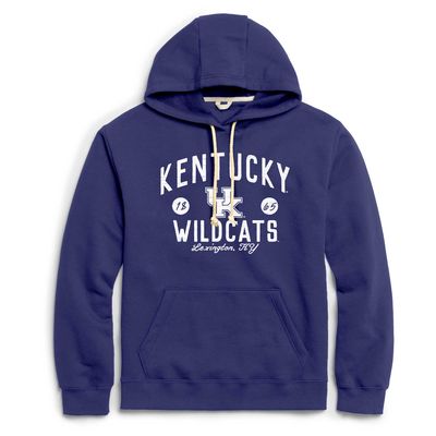 Men's League Collegiate Wear Royal Kentucky Wildcats Bendy Arch Essential Pullover Hoodie