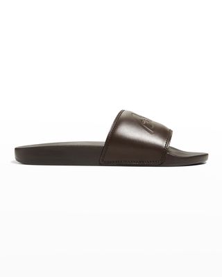 Men's Leather and Rubber Slide Sandals